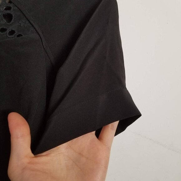 Rebecca Taylor Eyelet Zipper Back Short Sleeve Top - Picture 6 of 12